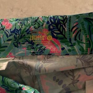 Lilly Pulitzer Luxletic Capris - Tropical Green and Pink